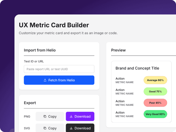 UX Metric Card Creator